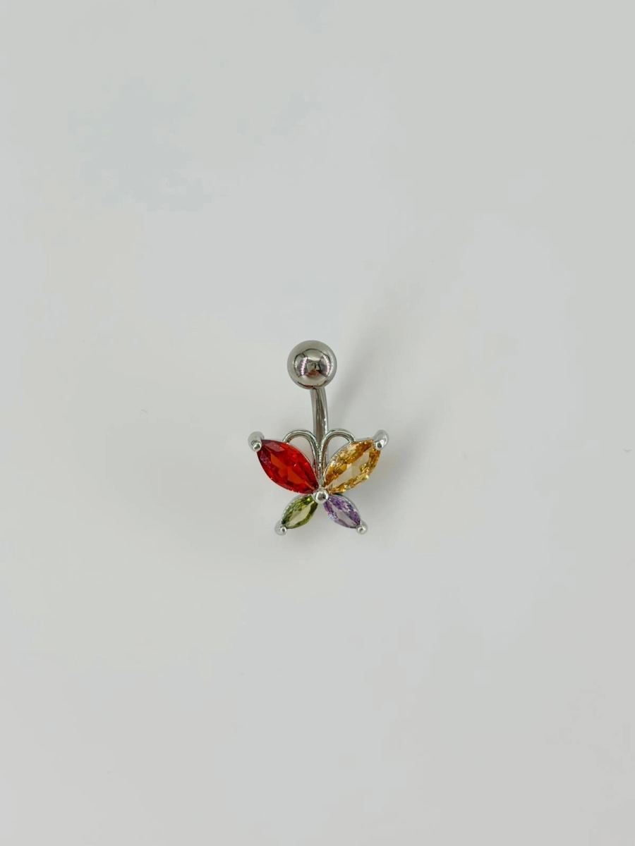 Kelebek Detaylı Göbek Piercing
