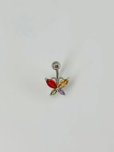 Kelebek Detaylı Göbek Piercing