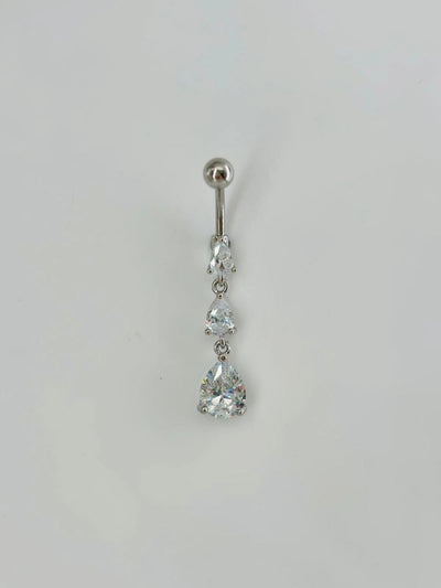 Su Damlası Detaylı Sallantılı Göbek Piercing