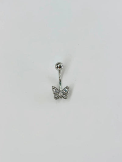 Kelebek Detaylı Göbek Piercing