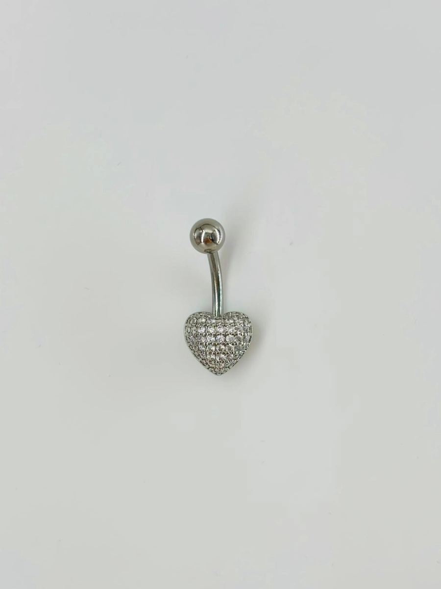 Kalp Detaylı Göbek Piercing
