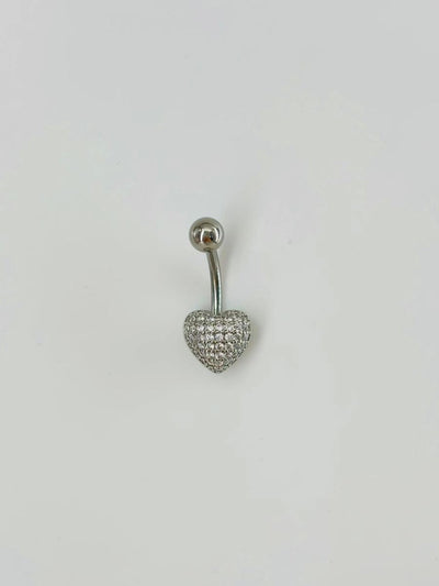 Kalp Detaylı Göbek Piercing