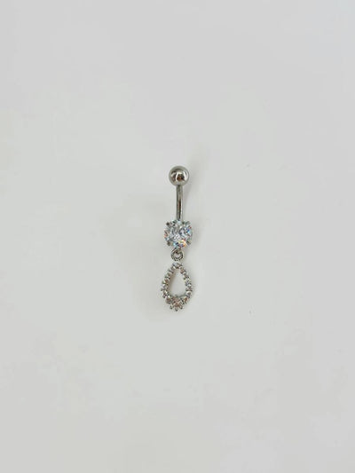 Taşlı Su Damlası Detaylı Göbek Piercing