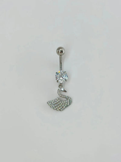 Kuğu Detaylı Göbek Piercing