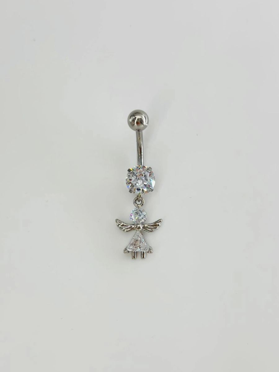 Koruyucu Melek Detaylı Göbek Piercing