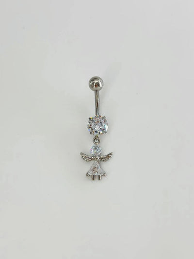 Koruyucu Melek Detaylı Göbek Piercing