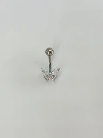 Kelebek Detaylı Göbek Piercing