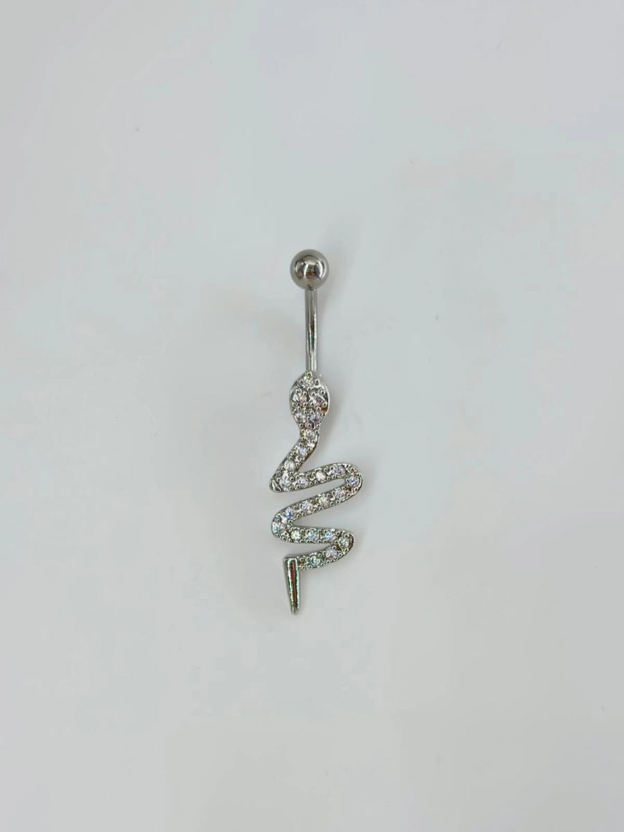 Yılan Detaylı Göbek Piercing