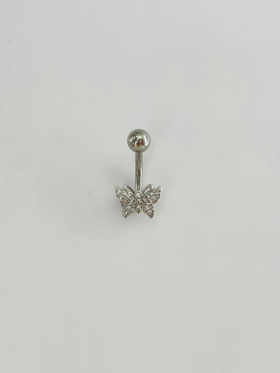 Kelebek Detaylı Göbek Piercing