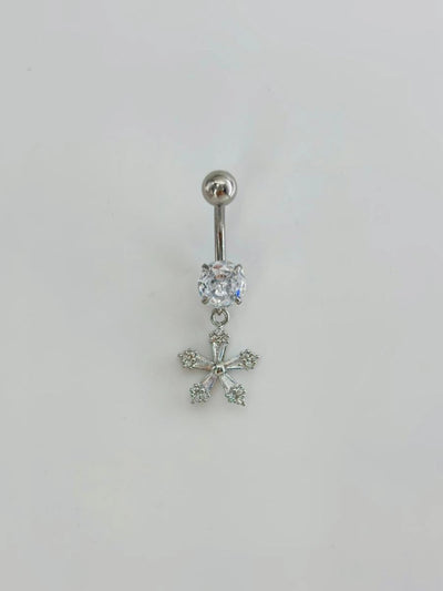 Çiçek Detaylı Göbek Piercing