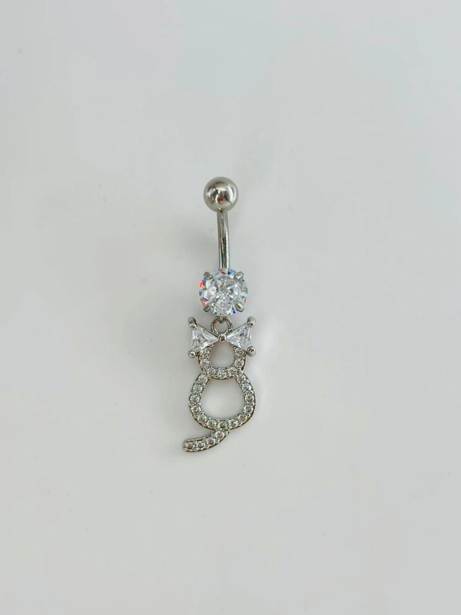 Kedi Detaylı Göbek Piercing