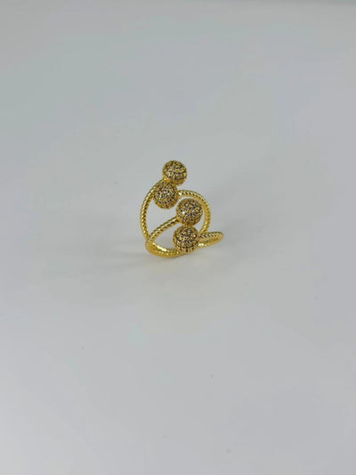 14 K Gold Kaplama Zirkon Taşlı Yüzük
