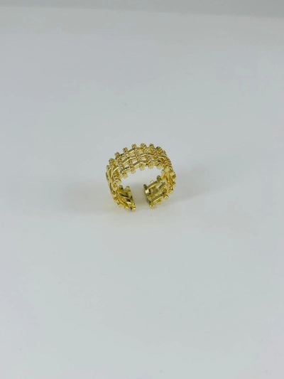 14 K Gold Kaplama Zirkon Taşlı Sepet Model Yüzük