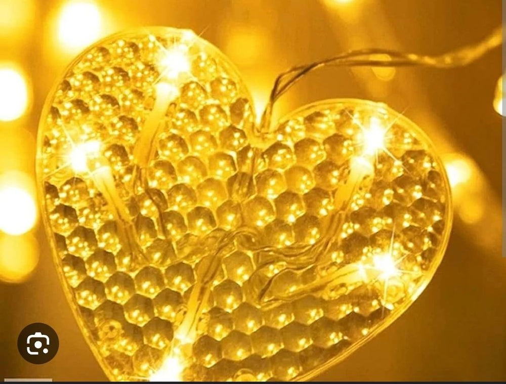 Kalp Perde Led 3m 6 Sıra 12 Adet Kalp Led Işık Gün Işığı