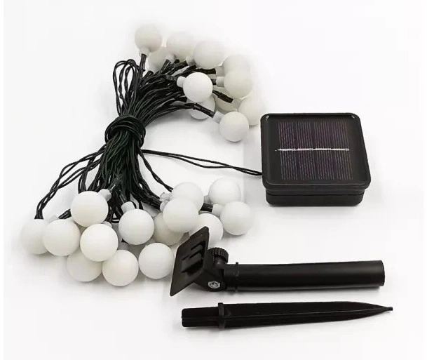 Solar 5m 28 Led Top Gün Işığı Siyah Kablolu