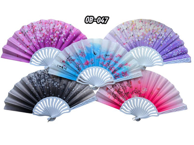 Plastik Kumaş Yelpaze 12'li Karışık Ob-047