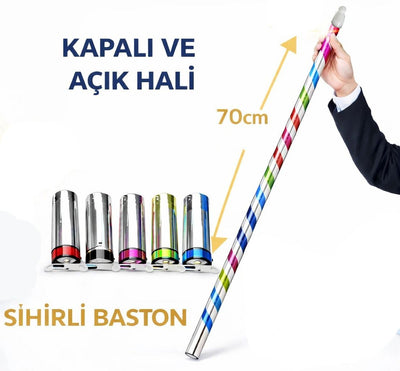 Sihirli Açılır Baston – Mendilden Bastona İlizyon Oyunu (70 Cm)