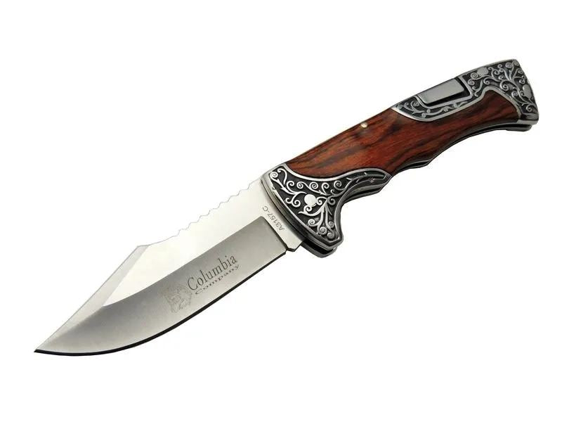 A3157a Av / Kamp Çakı 23 Cm - Gül Ağacı İşlemeli Saplı