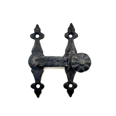 Antika Tarz Dekoratif Pirinç Kapı, Pencere Mandalı - 82x65 Mm, Oksit