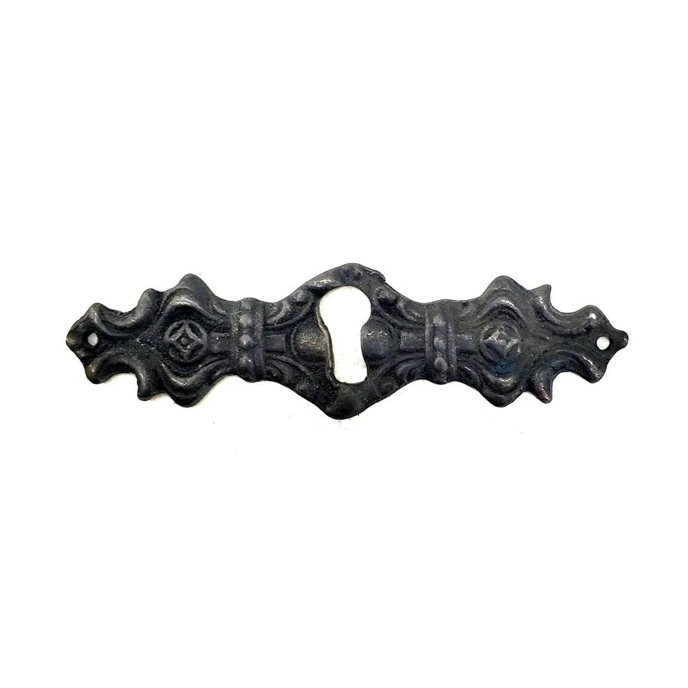 Antika Tarz Dekoratif Pirinç Anahtar Ağızlığı - 28x104mm, Oksit