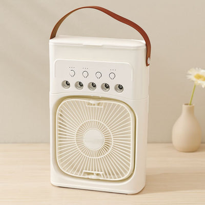 Masaüstü 3-in-1 Hava Nemlendirici Fan Gece Lambası (USB, 360°, 3 Kademe)