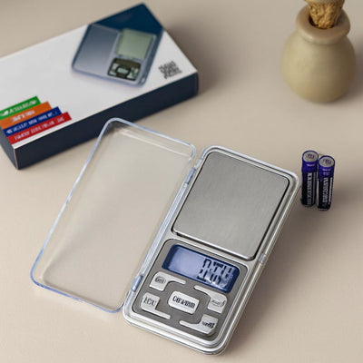 Mini Hassas Terazi 300g/0.01g (6x12 cm) Şeffaf Kapaklı, Pilli