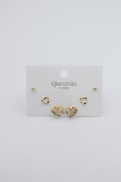 Çoklu Set Küpe - Altın