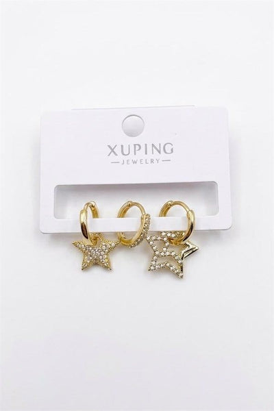 3'lü Xuping Küpe - Altın