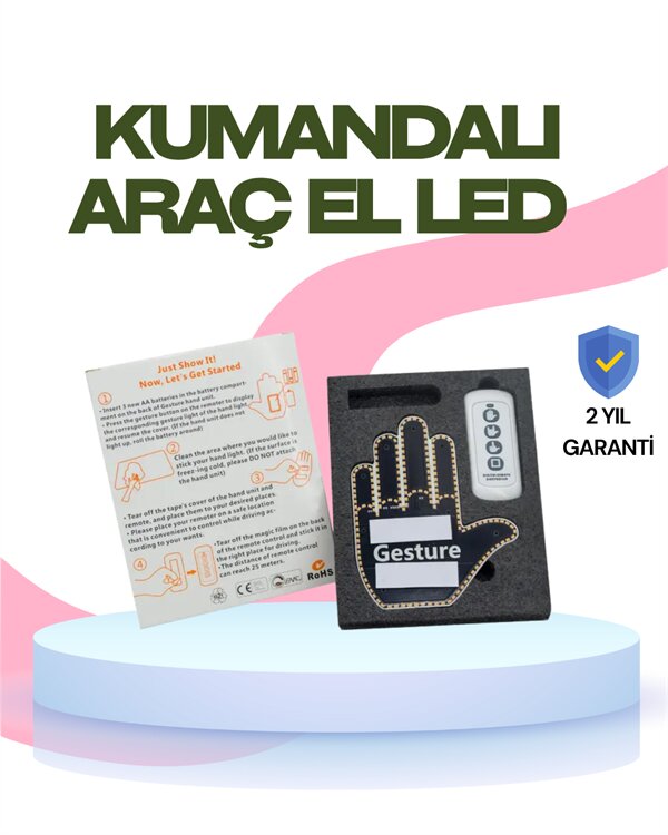 Yüksek Görünürlüklü Otomobil Jest Işığı – 3 Modlu LED Arka Cam Aksesuarı Pratik ve Eğlenceli