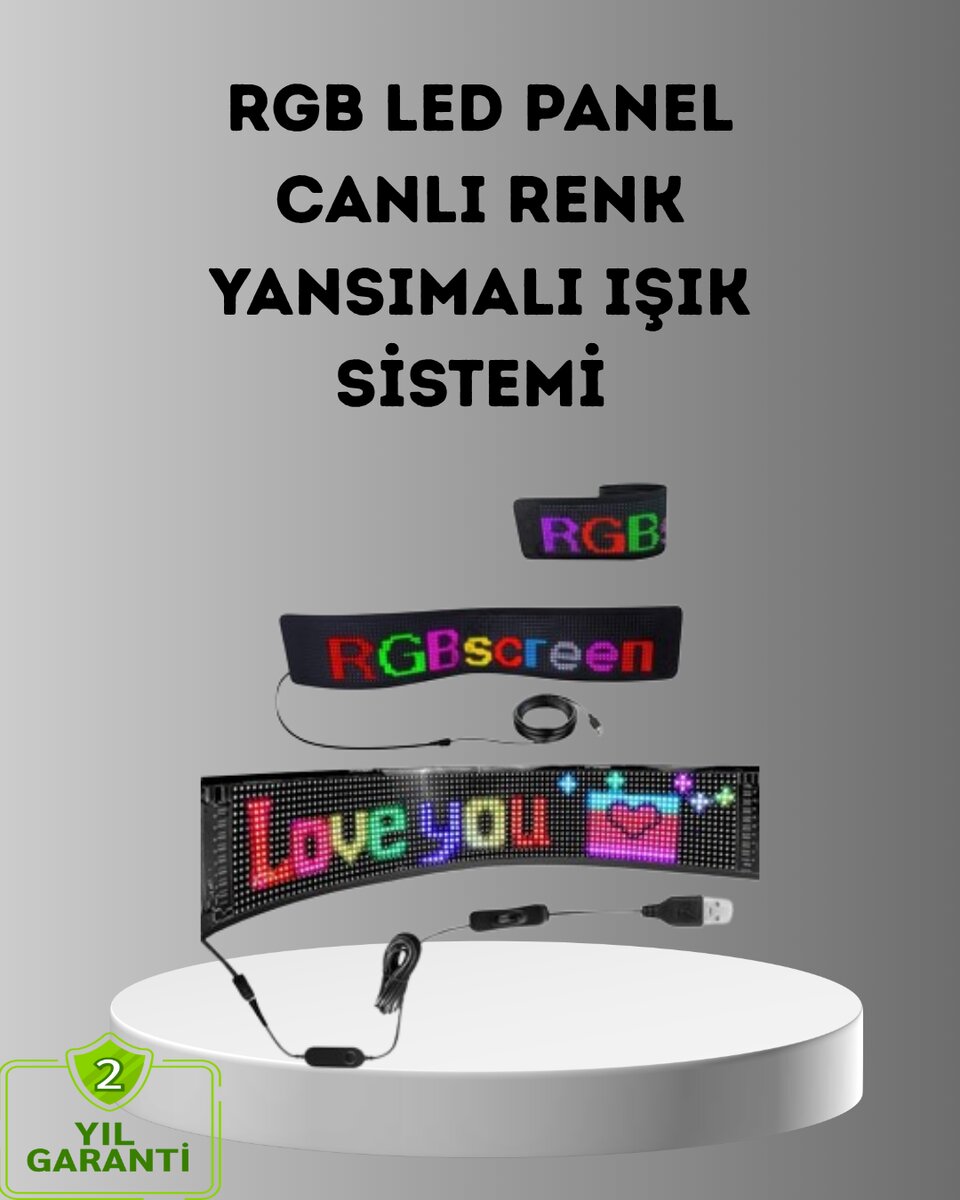 Akıllı LED Matrix Panel – USB Bağlantılı Kaydırmalı Yazı ve Animasyon Desteği