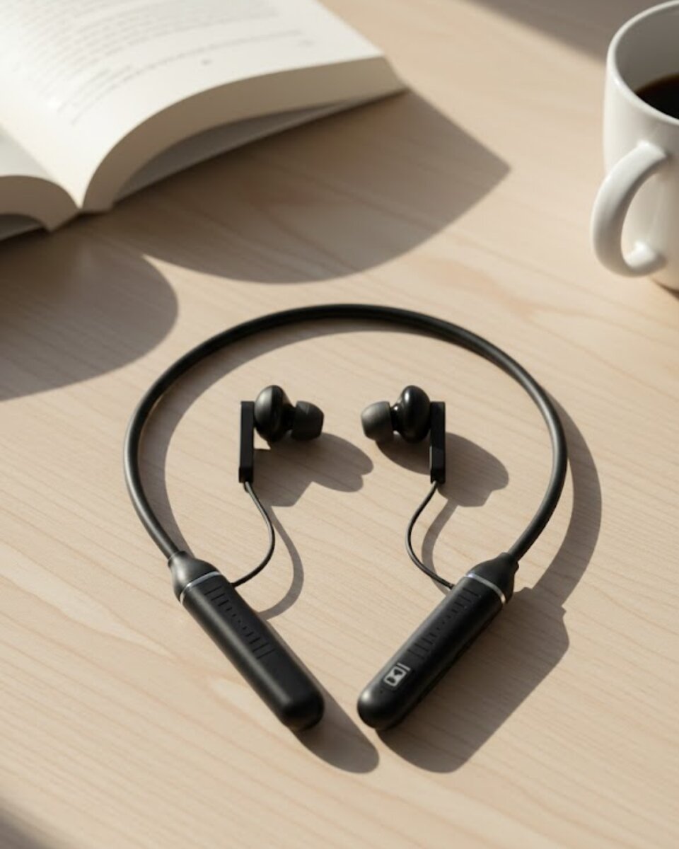 Uzun Süre Kullanımlı Kablosuz Boyun Askılı Stereo Kulaklık Güçlü Bas ve Net Ses