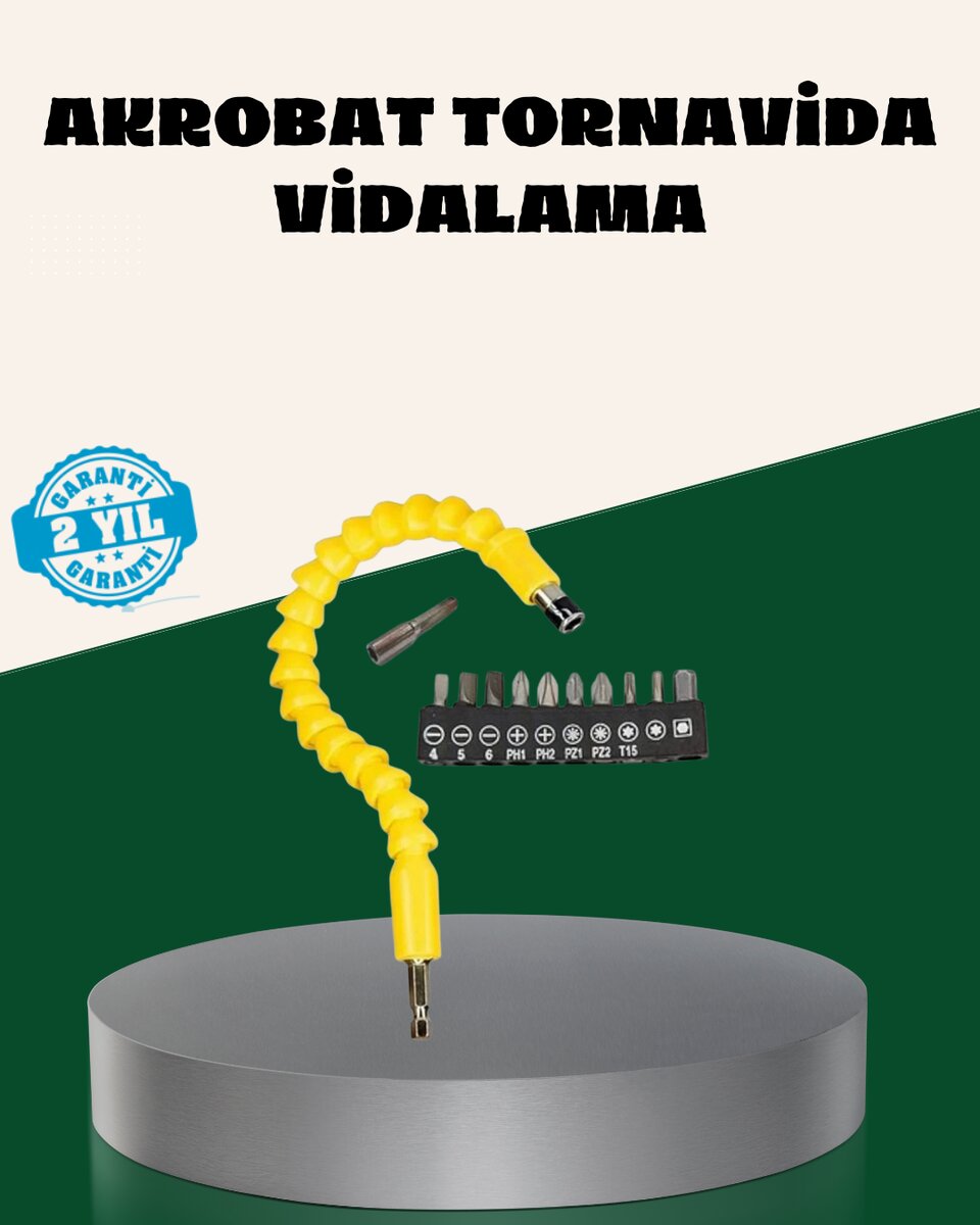 12 Parça Akrobat Bits Seti Çok Amaçlı Vidalama Dayanıklı Çelik