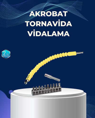 12’li Akrobat Bits Vidalama Seti Esnek Uç Çok Yönlü Kullanım