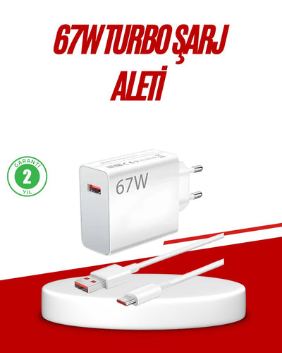 67 Watt Type C Hızlı Şarj Cihazı Huawei P30 P40 Mate 20 Pro Uyumlu