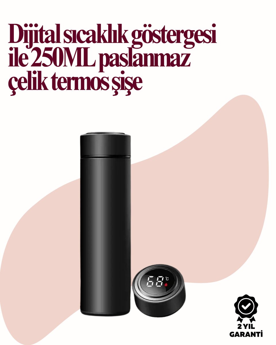 Uzun Süre Isı Koruma Sağlayan Dijital Göstergeli Termos