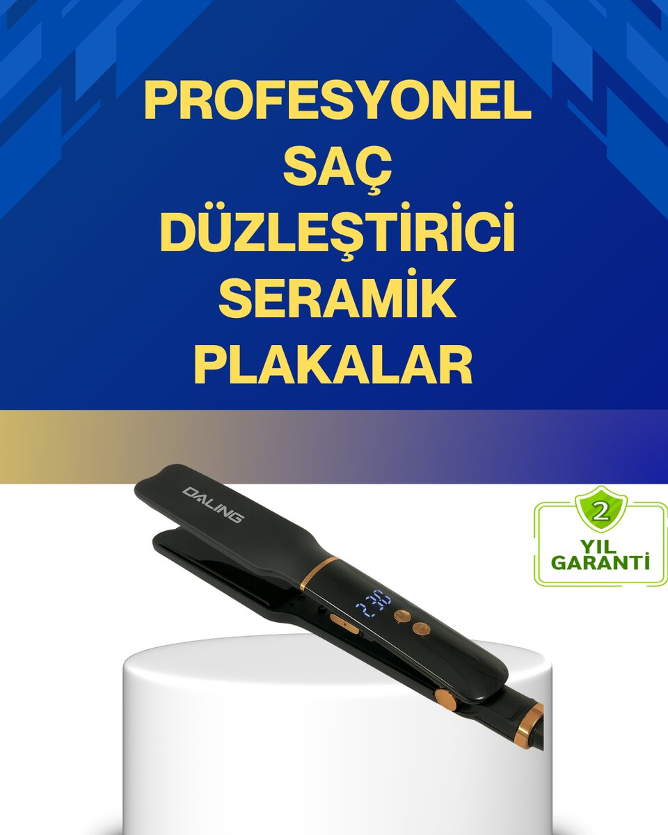 Seramik Plakalı Daling Saç Düzleştirici Kırılma ve Dolanma Önleyici