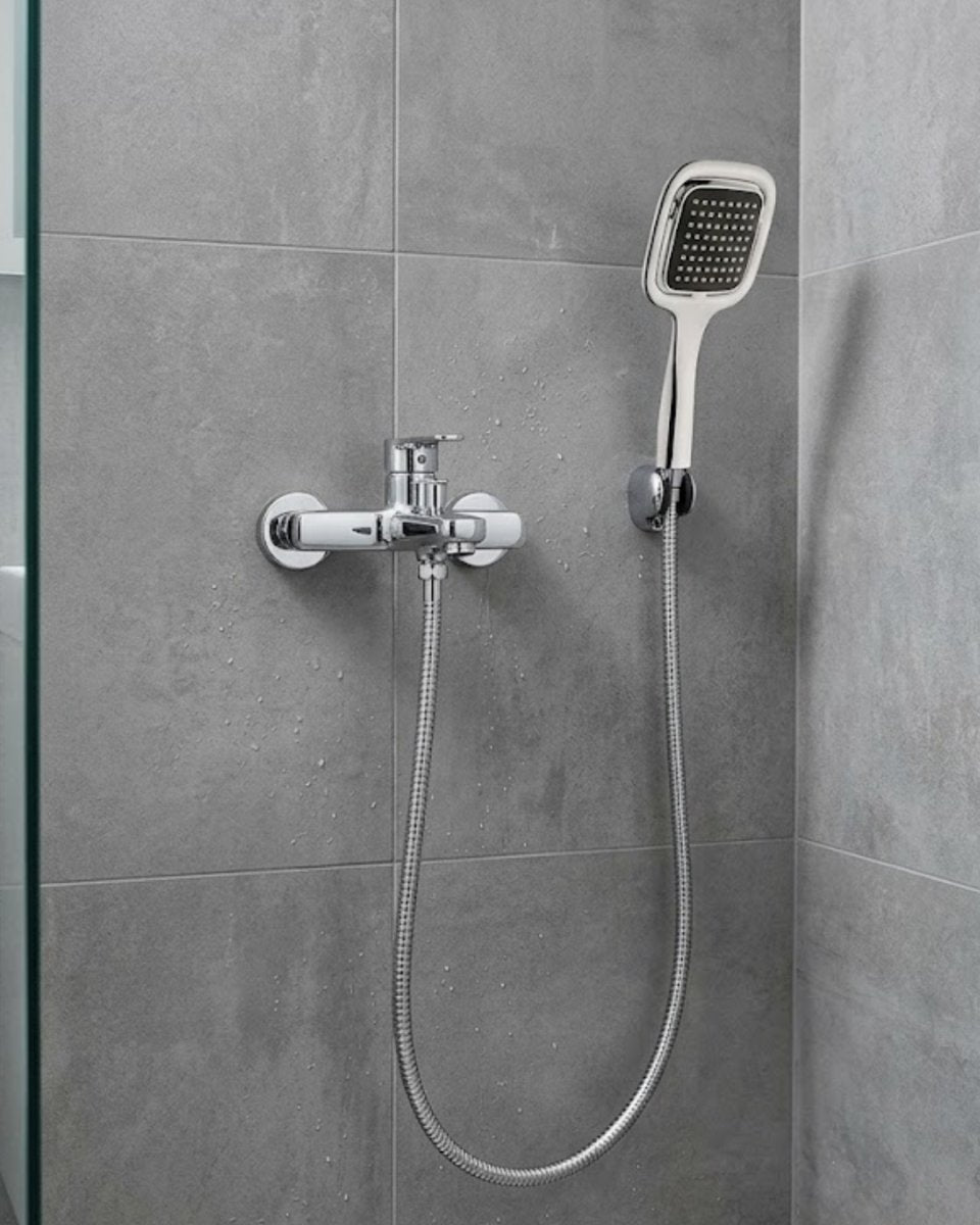 Siyah Duş Seti El Duşu Başlığı Spiral Hortum Dayanıklı Banyo Duş Aksesuarı