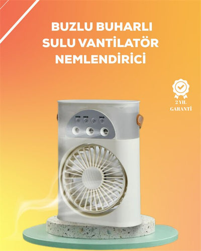 Mini Klima Fan | USB'li 7 Renk Gece Işığı 3'ü 1 Arada Fonksiyon