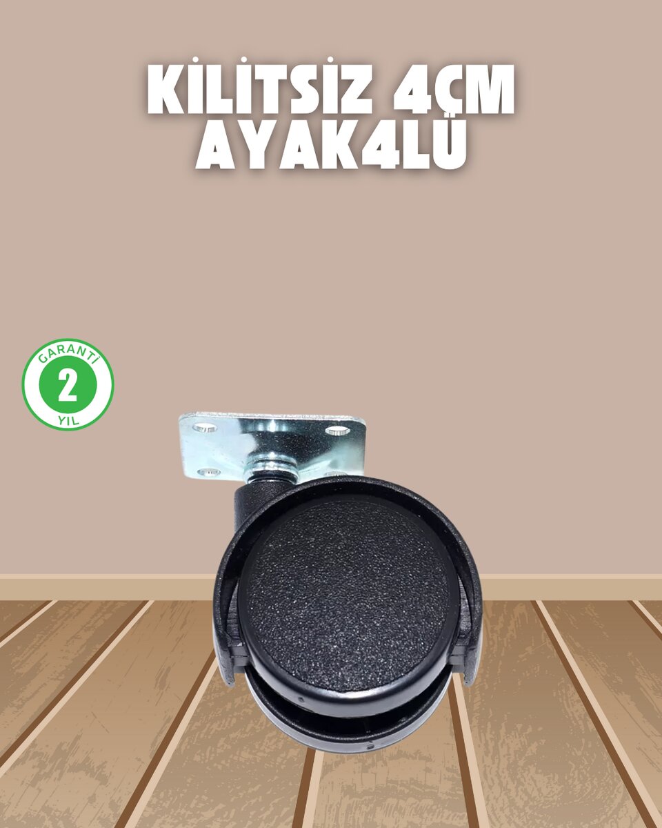 Sehpa ve Ekipmanlar İçin Kilitsiz 4 cm Ayak 4’lü