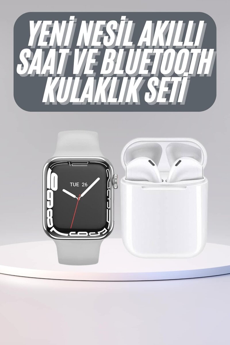 Akıllı Saat Kulaklık Hediyeli Uyku ve Sağlık Takibi Yapabilen Uzun Ömürlü