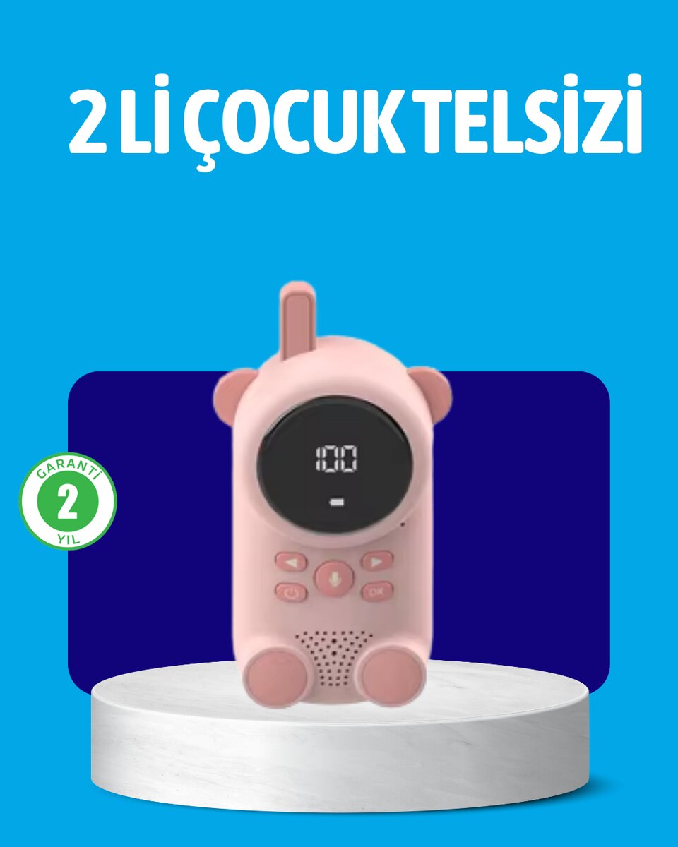 USB Şarjlı Çocuk Telsizi – Renkli Ekran VOX Modu Kompakt Tasarım