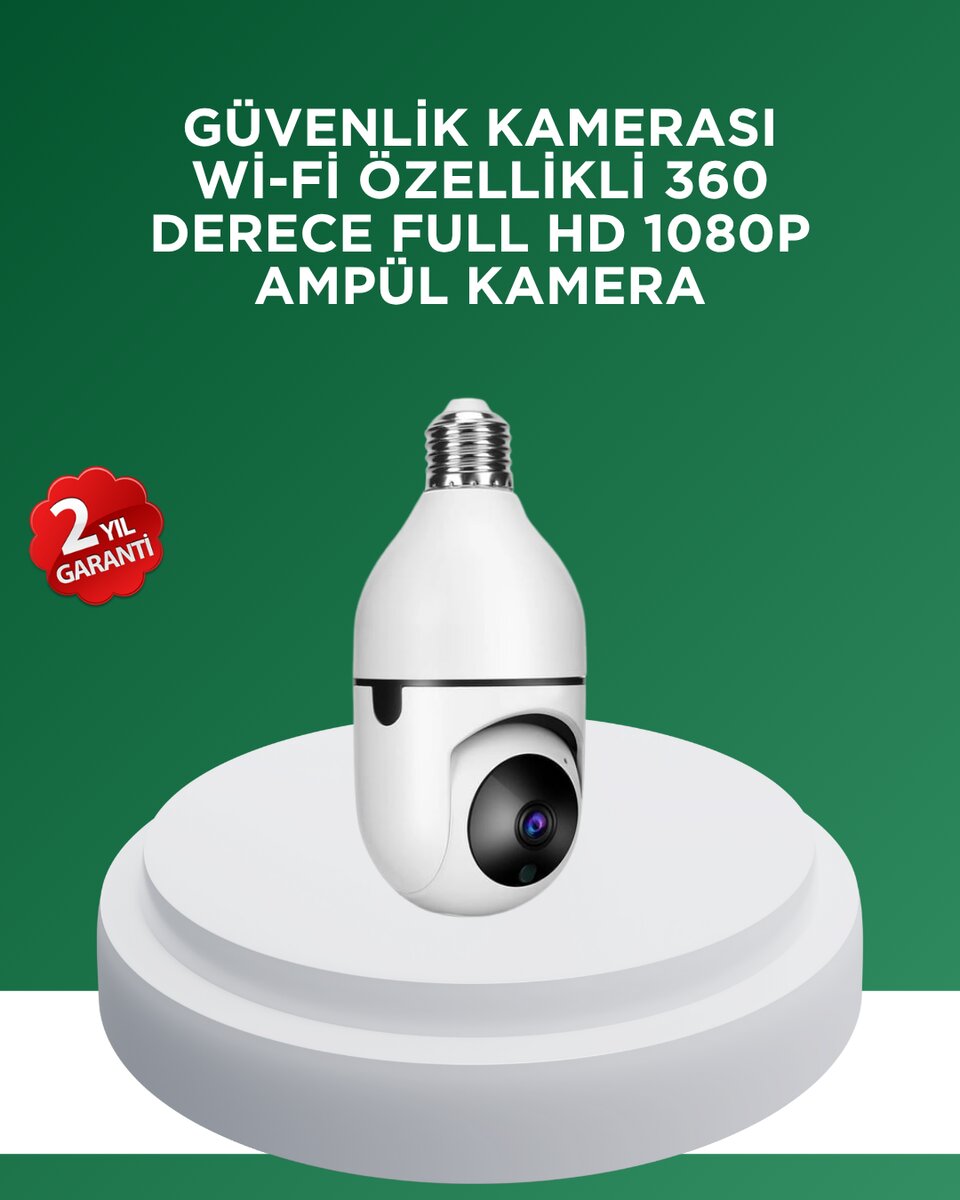 1080P Gece Görüşlü Ampul Güvenlik Kamerası – Kablolu ve Kablosuz Seçenekli
