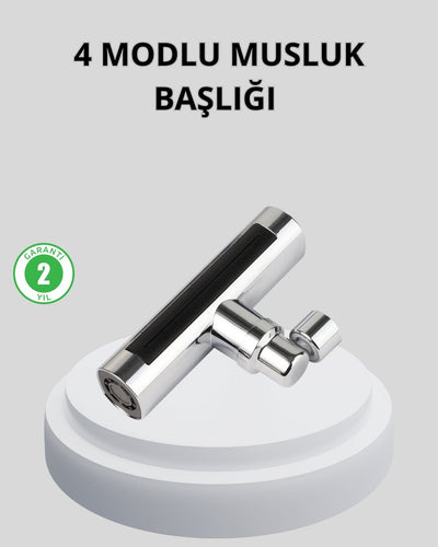 360° Dönebilen Musluk Başlığı 4 Fonksiyonlu Su Tasarruflu ve Dayanıklı