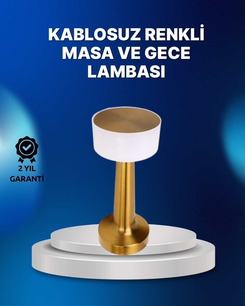 Kablosuz Dokunmatik Masa Lambası – Şık Modern Metal Gövde USB Şarjlı