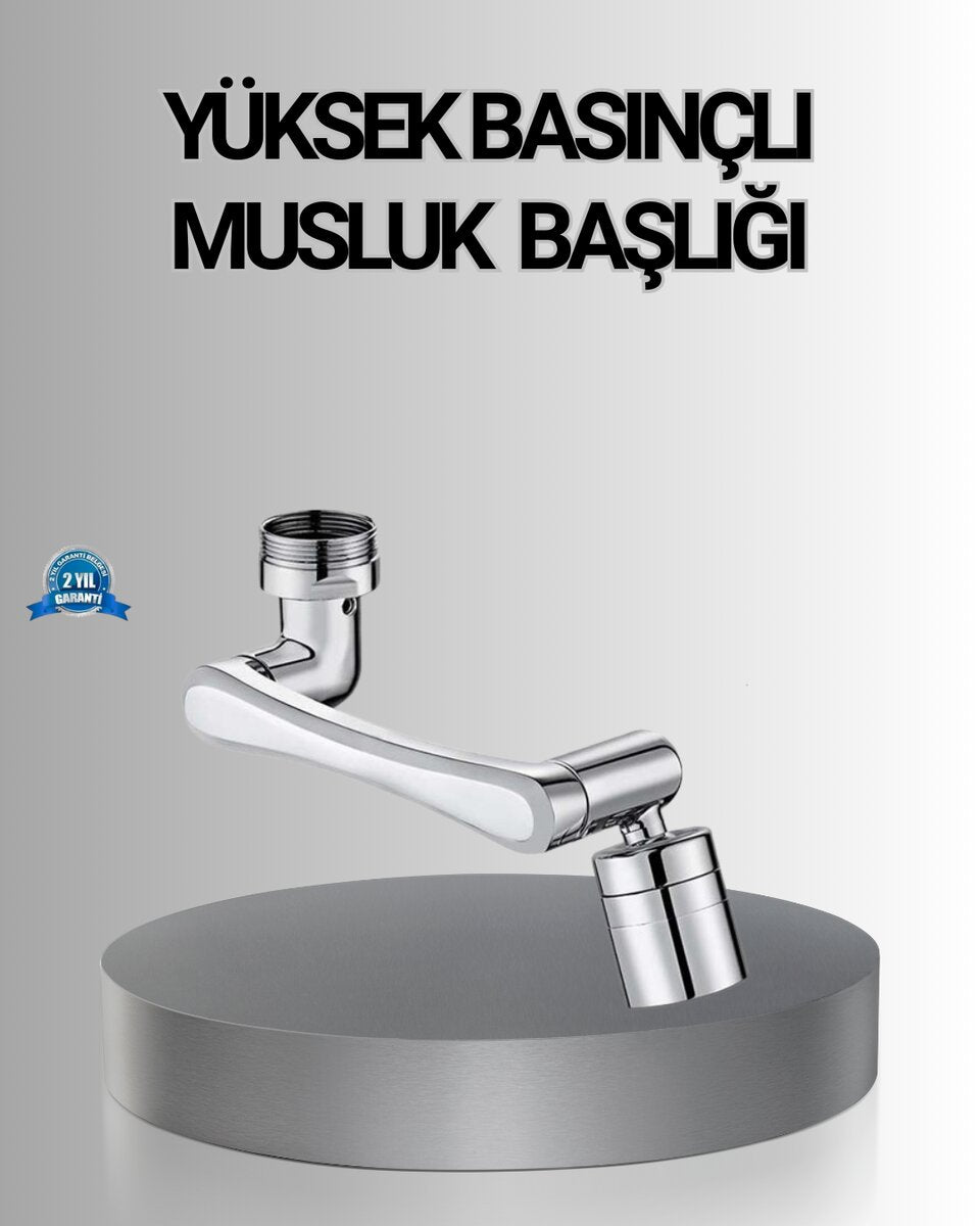 1080° Dönebilen Musluk Başlığı Robotik Kol Havalandırıcı Çok Yönlü Su Yönlendirme