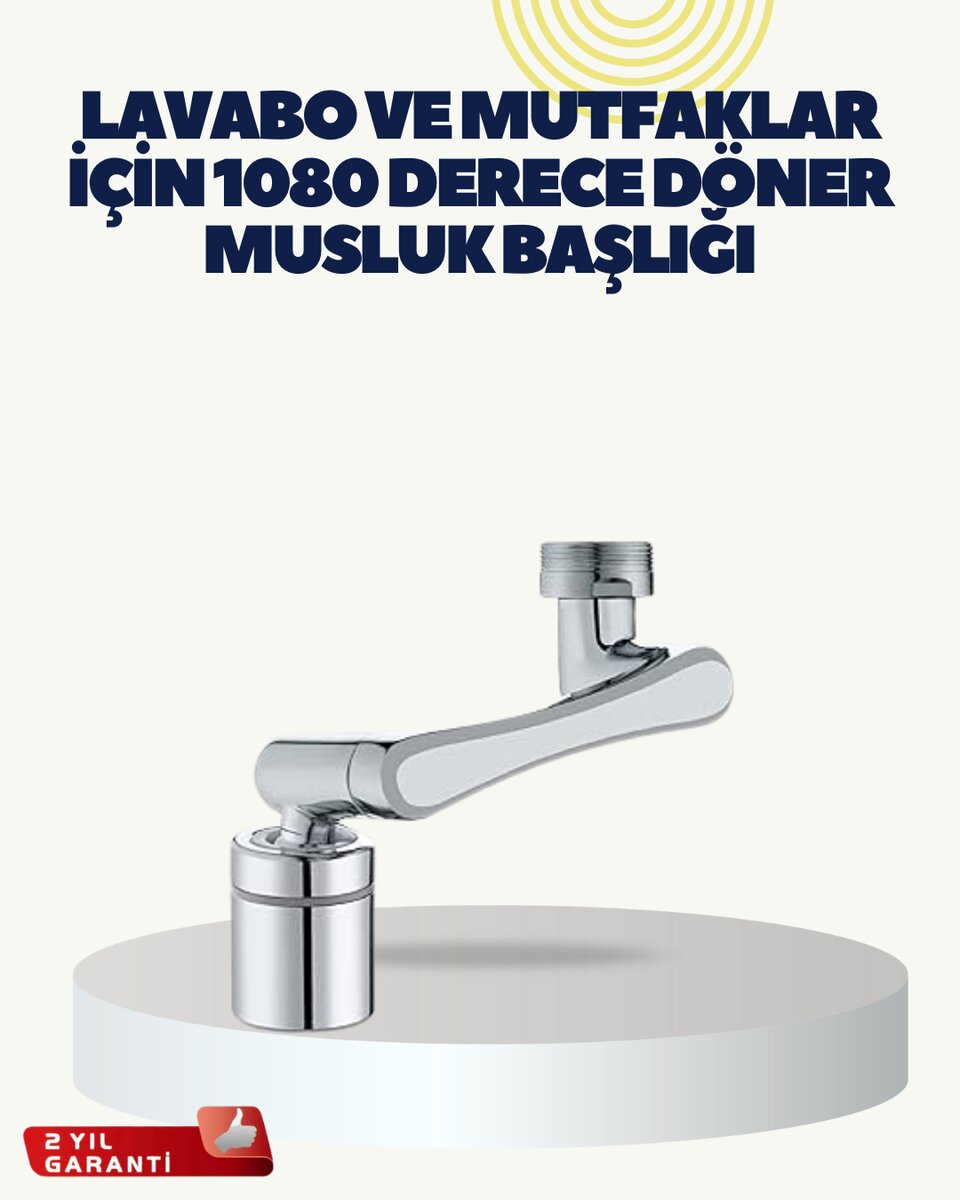 Çok Yönlü Dönebilen Musluk Başlığı 2 Fonksiyonlu Su Akışı