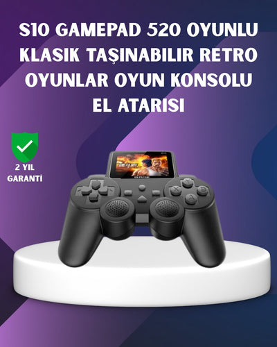 500 Dahili Oyunlu Taşınabilir Retro El Konsolu-2.4 inç Renkli Ekranlı
