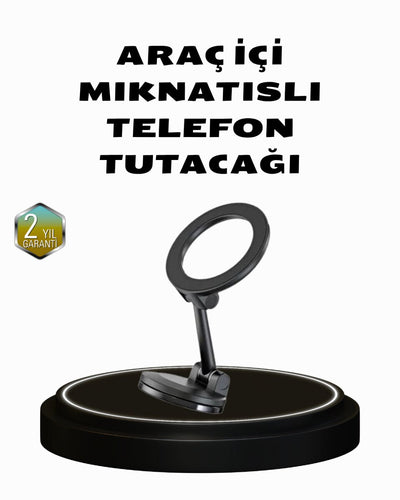 360° Dönebilen Katlanır Manyetik Araç Telefon Tutucu – MagSafe Uyumlu Kompakt ve Şık Tasarım