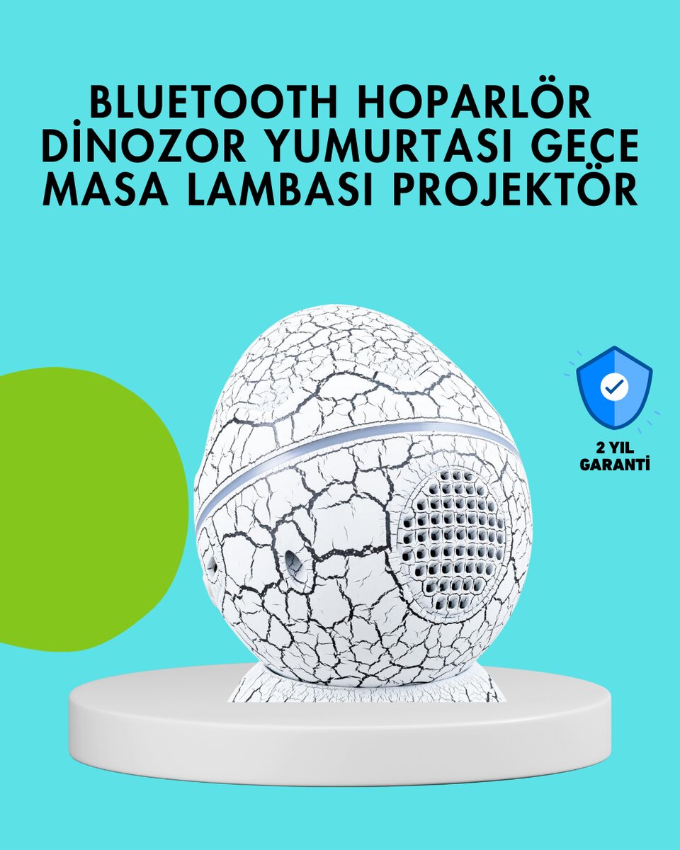 Dinozor Yumurtası Tasarımlı Gece Lambası – Müzik ve Işık Senkronizasyonlu