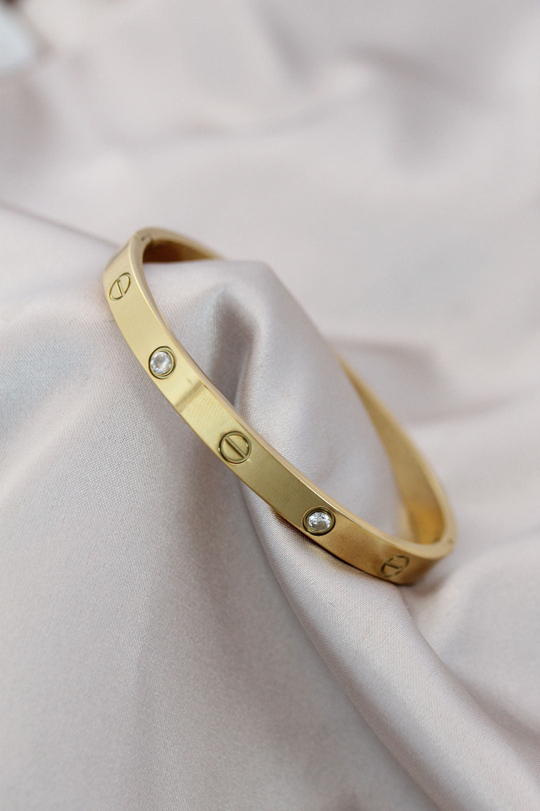 316L Çelik Gold Renk Zirkon Taşlı Bileklik TG27BB4119 - Çok Renkli / Standart
